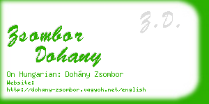 zsombor dohany business card
