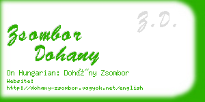 zsombor dohany business card